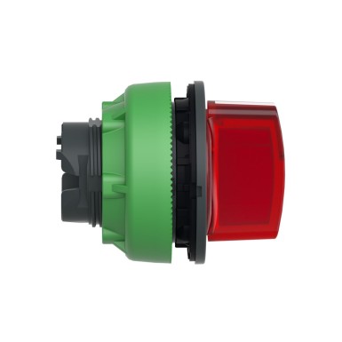 ZB5FK1343 - Head for illuminated selector switch, Harmony XB5, plastic, red handle, flush mounted, universal LED, 3 positions - Schneider Electric - Head for illuminated selector switch, Harmony XB5, plastic, red handle, flush mounted, universal LED, 3 positions - Schneider Electric - 1