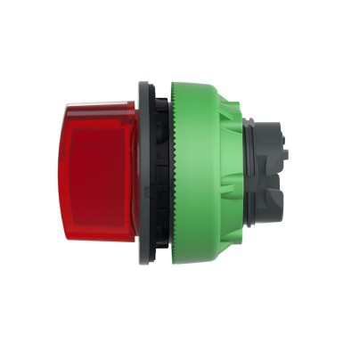 ZB5FK1343 - Head for illuminated selector switch, Harmony XB5, plastic, red handle, flush mounted, universal LED, 3 positions - Schneider Electric - Head for illuminated selector switch, Harmony XB5, plastic, red handle, flush mounted, universal LED, 3 positions - Schneider Electric - 5