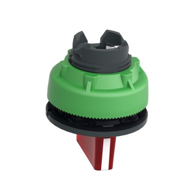 ZB5FK1343 - Head for illuminated selector switch, Harmony XB5, plastic, red handle, flush mounted, universal LED, 3 positions - Schneider Electric - Head for illuminated selector switch, Harmony XB5, plastic, red handle, flush mounted, universal LED, 3 positions - Schneider Electric - 6