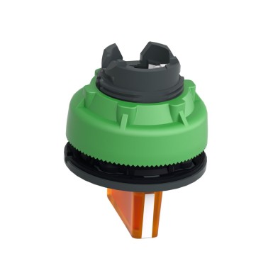 ZB5FK1353 - Head for illuminated selector switch, Harmony XB5, plastic, orange handle, flush mounted, universal LED, 3 positions - Schneider Electric - Head for illuminated selector switch, Harmony XB5, plastic, orange handle, flush mounted, universal LED, 3 positions - Schneider Electric - 2