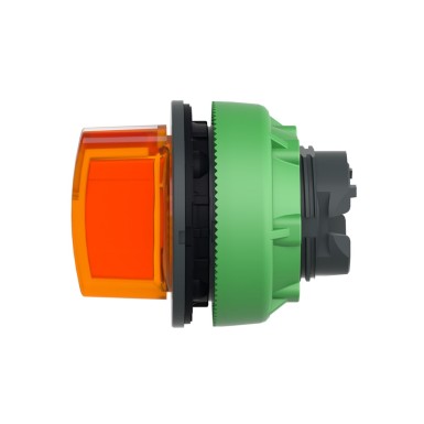 ZB5FK1353 - Head for illuminated selector switch, Harmony XB5, plastic, orange handle, flush mounted, universal LED, 3 positions - Schneider Electric - Head for illuminated selector switch, Harmony XB5, plastic, orange handle, flush mounted, universal LED, 3 positions - Schneider Electric - 6