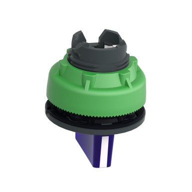 ZB5FK1363 - Head for illuminated selector switch, Harmony XB5, plastic, blue handle, flush mounted, universal LED, 3 positions - Schneider Electric - Head for illuminated selector switch, Harmony XB5, plastic, blue handle, flush mounted, universal LED, 3 positions - Schneider Electric - 1