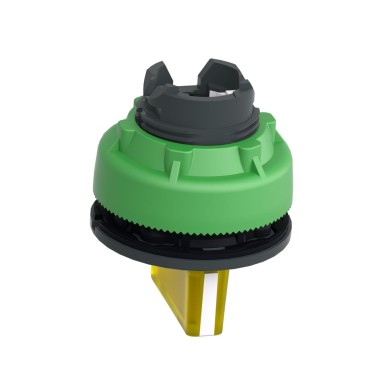 ZB5FK1383 - Head for illuminated selector switch, Harmony XB5, plastic, yellow handle, flush mounted, universal LED, 3 positions - Schneider Electric - Head for illuminated selector switch, Harmony XB5, plastic, yellow handle, flush mounted, universal LED, 3 positions - Schneider Electric - 3