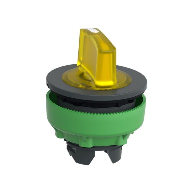 ZB5FK1383 - Head for illuminated selector switch, Harmony XB5, plastic, yellow handle, flush mounted, universal LED, 3 positions - Schneider Electric - Head for illuminated selector switch, Harmony XB5, plastic, yellow handle, flush mounted, universal LED, 3 positions - Schneider Electric - 4