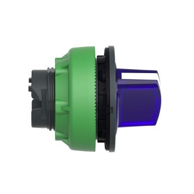 ZB5FK1463 - Head for illuminated selector switch, Harmony XB5, plastic, blue handle, universal LED, 2 positions, spring return - Schneider Electric - Head for illuminated selector switch, Harmony XB5, plastic, blue handle, universal LED, 2 positions, spring return - Schneider Electric - 1