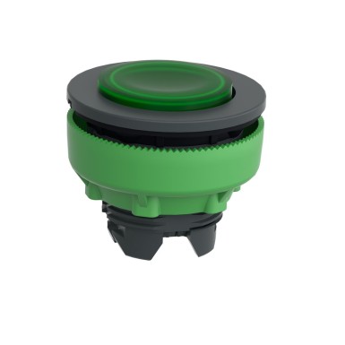 ZB5FW133 - Head for illuminated push button, Harmony XB5, plastic, green projecting, universal LED, spring return, unmarked - Schneider Electric - Head for illuminated push button, Harmony XB5, plastic, green projecting, universal LED, spring return, unmarked - Schneider Electric - 4