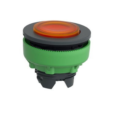 ZB5FW153 - Head for illuminated push button, Harmony XB5, plastic, orange projecting, universal LED, spring return, unmarked - Schneider Electric - Head for illuminated push button, Harmony XB5, plastic, orange projecting, universal LED, spring return, unmarked - Schneider Electric - 3