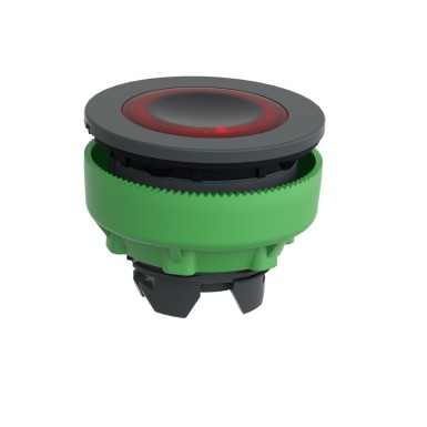 ZB5FW943 - Head for illuminated push button, Harmony XB5, plastic, red flush mounted, 30mm, universal LED, illuminated ring - Schneider Electric - Head for illuminated push button, Harmony XB5, plastic, red flush mounted, 30mm, universal LED, illuminated ring - Schneider Electric - 6