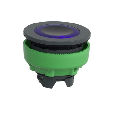 ZB5FW963 - Head for illuminated push button, Harmony XB5, plastic, blue flush mounted, 30mm, universal LED, illuminated ring - Schneider Electric - Head for illuminated push button, Harmony XB5, plastic, blue flush mounted, 30mm, universal LED, illuminated ring - Schneider Electric - 5