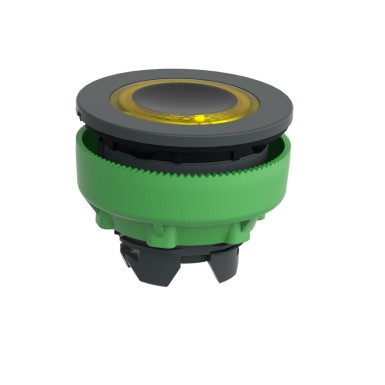 ZB5FW983 - Head for illuminated push button, Harmony XB5, plastic, yellow flush mounted, 30mm, universal LED, illuminated ring - Schneider Electric - Head for illuminated push button, Harmony XB5, plastic, yellow flush mounted, 30mm, universal LED, illuminated ring - Schneider Electric - 1