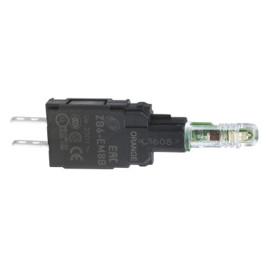 ZB6EM8B - Complete body for pilot lights, Harmony XB6, orange light block, with body/fixing collar, integral LED, 230...240V AC - Schneider Electric - Complete body for pilot lights, Harmony XB6, orange light block, with body/fixing collar, integral LED, 230...240V AC - Schneider Electric - 0