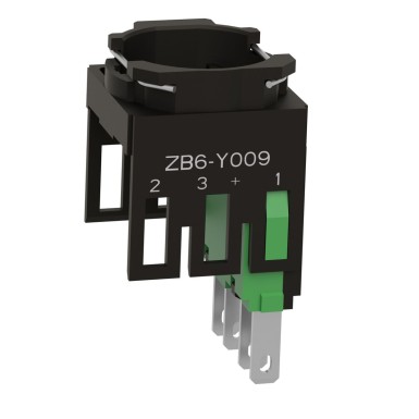 ZB6Z1B - Complete body for push buttons or selector switches, Harmony XB6, single contact, with body/fixing collar, faston connector, 1NO - Schneider Electric - Complete body for push buttons or selector switches, Harmony XB6, single contact, with body/fixing collar, faston connector, 1NO - Schneider Electric - 3