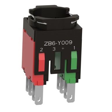 ZB6Z5B - Complete body for push buttons or selector switches, Harmony XB6, single contact, with body/fixing collar, faston connector, 1NO + 1NC - Schneider Electric - Complete body for push buttons or selector switches, Harmony XB6, single contact, with body/fixing collar, faston connector, 1NO + 1NC - Schneider Electric - 2