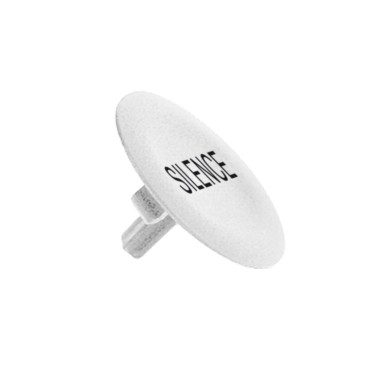 ZBA147 - Cap for push button head, Harmony XB4, plastic, white, 22mm, black marked SILENCE - Schneider Electric - Cap for push button head, Harmony XB4, plastic, white, 22mm, black marked SILENCE - Schneider Electric - 0