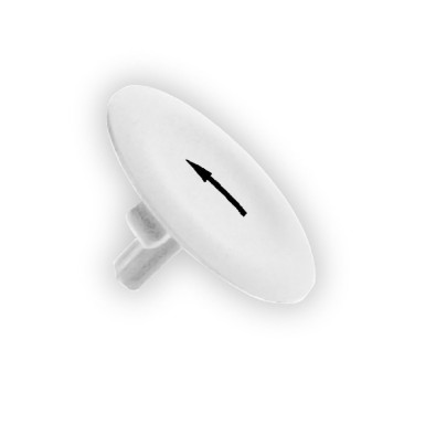 ZBA334 - Cap for push button head, Harmony XB4, plastic, white, 22mm, black marked arrow - Schneider Electric - Cap for push button head, Harmony XB4, plastic, white, 22mm, black marked arrow - Schneider Electric - 0