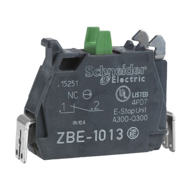 ZBE1013 - Harmony XB4, Single contact block, silver alloy, faston connector, 1 NO - Schneider Electric - Harmony XB4, Single contact block, silver alloy, faston connector, 1 NO - Schneider Electric - 0