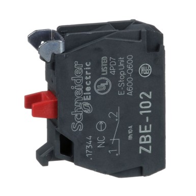 ZBE102 - Single contact block, Harmony XB4, silver alloy, screw clamp terminal, 1NC - Schneider Electric - Single contact block, Harmony XB4, silver alloy, screw clamp terminal, 1NC - Schneider Electric - 0