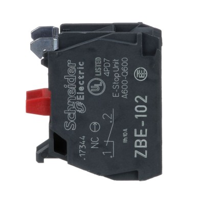 ZBE102 - Single contact block, Harmony XB4, silver alloy, screw clamp terminal, 1NC - Schneider Electric - Single contact block, Harmony XB4, silver alloy, screw clamp terminal, 1NC - Schneider Electric - 4