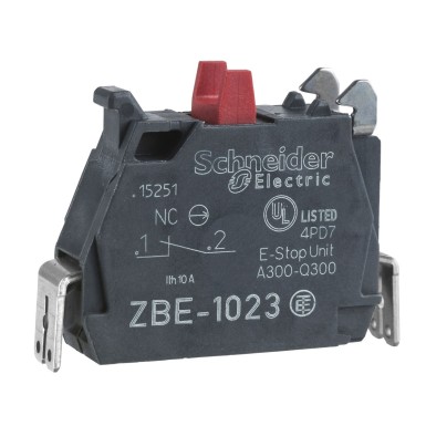 ZBE1023 - Harmony XB4, Single contact block, silver alloy, faston connector, 1 NC - Schneider Electric - Harmony XB4, Single contact block, silver alloy, faston connector, 1 NC - Schneider Electric - 0