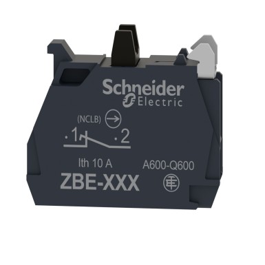 ZBE1026 - Single contact block, Harmony XB4, silver alloy, gold flashed, screw clamp terminal, 1NC - Schneider Electric - Single contact block, Harmony XB4, silver alloy, gold flashed, screw clamp terminal, 1NC - Schneider Electric - 1