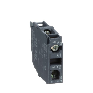 ZBE205 - Double contact block, Harmony XB4, silver alloy, screw clamp terminal, 1NO+1NC - Schneider Electric - Double contact block, Harmony XB4, silver alloy, screw clamp terminal, 1NO+1NC - Schneider Electric - 1