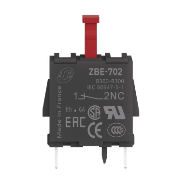 ZBE702 - Harmony XB4, Single contact block, silver alloy, pins for printed circuit board, 1 NC - Schneider Electric - Harmony XB4, Single contact block, silver alloy, pins for printed circuit board, 1 NC - Schneider Electric - 3