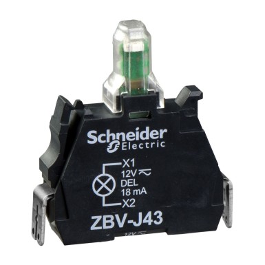 ZBVJ43 - Light block, Harmony XB4, Harmony XB5, red, integral LED, faston connector, 1NO, 12V AC DC - Schneider Electric - Light block, Harmony XB4, Harmony XB5, red, integral LED, faston connector, 1NO, 12V AC DC - Schneider Electric - 0