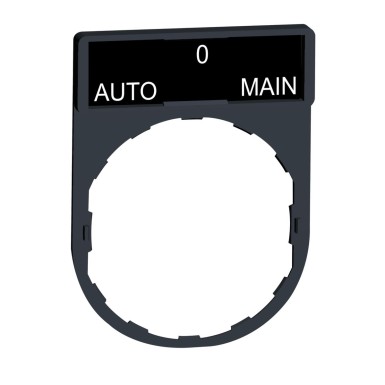 ZBY2185 - Legend holder 30x40mm, Harmony XB4, plastic, with legend 8x27mm, marked AUTO O MAIN - Schneider Electric - Legend holder 30x40mm, Harmony XB4, plastic, with legend 8x27mm, marked AUTO O MAIN - Schneider Electric - 0