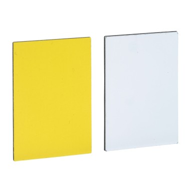 ZBY5102 - Unmarked legend 18x27mm for legend holder 30x50mm, Harmony XB4, 1 white side, 1 yellow side - Schneider Electric - Unmarked legend 18x27mm for legend holder 30x50mm, Harmony XB4, 1 white side, 1 yellow side - Schneider Electric - 0