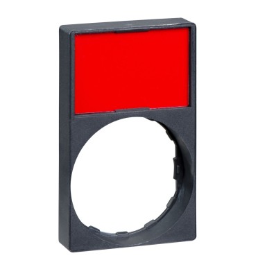 ZBY6H101 - Legend holder, Harmony XB4, 30 x 50mm, for flush, plastic, black, 8 x 27mm red blank legend, unmarked - Schneider Electric - Legend holder, Harmony XB4, 30 x 50mm, for flush, plastic, black, 8 x 27mm red blank legend, unmarked - Schneider Electric - 0