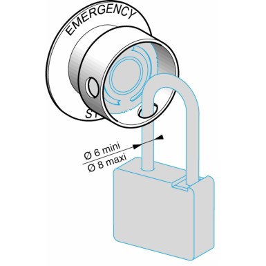 ZBZ3605 - Harmony XB4, Padlocking kit for ?22 emergency stop push button, yellow - Schneider Electric - Harmony XB4, Padlocking kit for ?22 emergency stop push button, yellow - Schneider Electric - 0