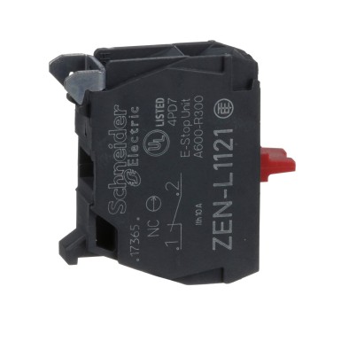 ZENL1121 - Single contact block, Harmony XALD, XALK, silver alloy, rear mounting, screw clamp terminal, 1NC - Schneider Electric - Single contact block, Harmony XALD, XALK, silver alloy, rear mounting, screw clamp terminal, 1NC - Schneider Electric - 0