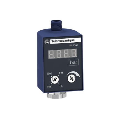 ZMLPA1N2SW - Telemecanique - Electronic pressure sensors, Pressure sensors XM, Display & switch ZMLP, 24 VDC, 4...20 mA, NPN, window, M12