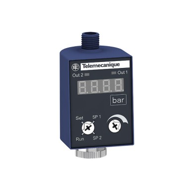 ZMLPA2P0SH - Telemecanique - Electronic pressure sensors, Pressure sensors XM, Display & switch ZMLP, 24 VDC, 2 PNP, hysteresis, M12