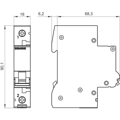 5SL6125-6 - Miniature circuit breaker 230/400 V 6kA, 1-pole, B, 25A - Siemens - Miniature circuit breaker 230/400 V 6kA, 1-pole, B, 25A - Siemens - 1