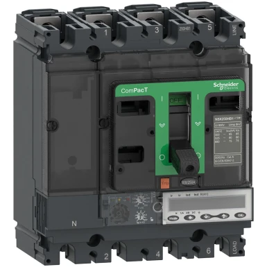 C10V46E100 - Circuit breaker, ComPacT NSX100HB1, 75kA/690VAC, 4 poles, MicroLogic 6.2E trip unit 100A - Schneider Electric - Circuit breaker, ComPacT NSX100HB1, 75kA/690VAC, 4 poles, MicroLogic 6.2E trip unit 100A - Schneider Electric - 0