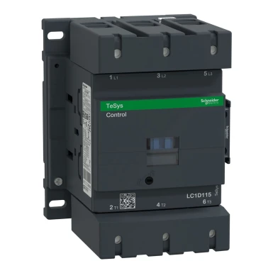 LC1D115M5 - Contactor, TeSys Deca, 3P(3NO), AC-3/AC-3e, <=440V, 115A, 220V AC 50Hz coil, screw clamp terminals - Schneider Electric - Contactor, TeSys Deca, 3P(3NO), AC-3/AC-3e, <=440V, 115A, 220V AC 50Hz coil, screw clamp terminals - Schneider Electric - 0