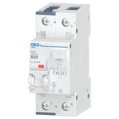 OEZ:38296 - In 25 A, Ue AC 230 V, characteristic B, Idn 30 mA, 1+N-pole, Icn 10 kA, type A - OEZ - In 25 A, Ue AC 230 V, characteristic B, Idn 30 mA, 1+N-pole, Icn 10 kA, type A - OEZ - 0
