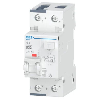 OEZ:38297 - In 32 A, Ue AC 230 V, characteristic B, Idn 30 mA, 1+N-pole, Icn 10 kA, type A - OEZ - In 32 A, Ue AC 230 V, characteristic B, Idn 30 mA, 1+N-pole, Icn 10 kA, type A - OEZ - 0