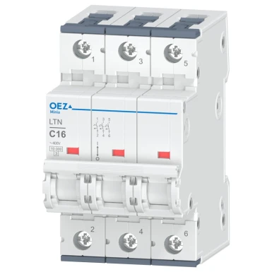 OEZ:41789 - In 16 A, Ue AC 230/400 V / DC 216 V, characteristic C, 3-pole, Icn 10 kA - OEZ - In 16 A, Ue AC 230/400 V / DC 216 V, characteristic C, 3-pole, Icn 10 kA - OEZ - 0