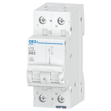 OEZ:42034 - In 63 A, Ue AC 230 V / DC 60 V, characteristic D, 1+N-pole, Icn 10 kA - OEZ - In 63 A, Ue AC 230 V / DC 60 V, characteristic D, 1+N-pole, Icn 10 kA - OEZ - 0
