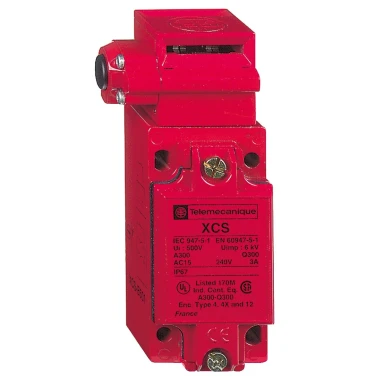 XCSB713 - Safety switch, Telemecanique Safety switches XCS, metal XCSB, 2 NC + 1 NO, slow break, 1 entry tapped 1/2