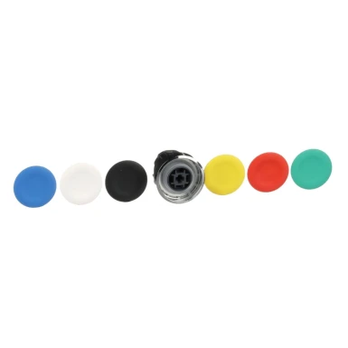 ZB4BA9 - Push button head, Harmony XB4, metal, flush, 22mm, spring return, with 6 coloured caps unmarked - Schneider Electric - Push button head, Harmony XB4, metal, flush, 22mm, spring return, with 6 coloured caps unmarked - Schneider Electric - 0