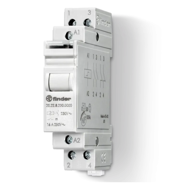 202282300000 - Modular electromechanical stepping relay; 2NO 16A, 2 states; AGNI contacts; Power 230V AC; 17.5mm width; Degree of protection IP20. - Finder - Modular electromechanical stepping relay; 2NO 16A, 2 states; AGNI contacts; Power 230V AC; 17.5mm width; Degree of protection IP20. - Finder - 0