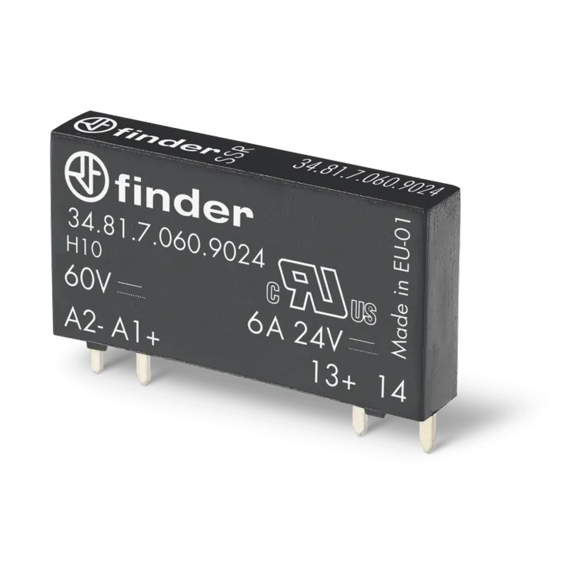 348170059024 - Ultrathin solid-state relay; installation on a printed circuit board; output 6A (24V DC); 5V dc input; Waterproofing RTIII - Finder - Ultrathin solid-state relay; installation on a printed circuit board; output 6A (24V DC); 5V dc input; Waterproofing RTIII - Finder - 0