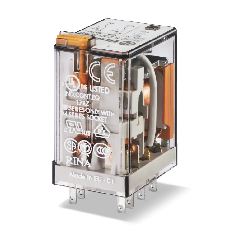 553280240040 - Miniature universal electromechanical relay; Installation in the outlet; 2CO 10A; AGNI contacts; 24V AC coil; degree of protection of RTI; Options: Test button + fur.InDicator - Finder - Miniature universal electromechanical relay; Installation in the outlet; 2CO 10A; AGNI contacts; 24V AC coil; degree of protection of RTI; Options: Test button + fur.InDicator - Finder - 0