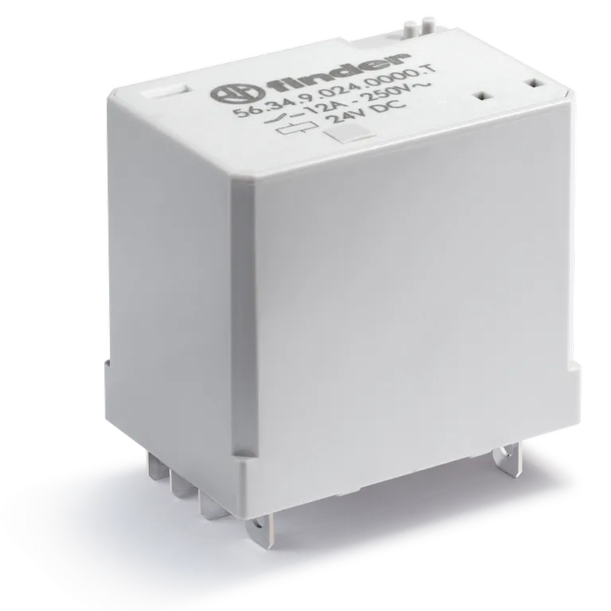 563490240000T - Miniature power electromechanical relay; Installation in a socket or Faston tips (4.8x0.5mm); 4CO 12A; AGNI contacts; 24V DC coil; degree of protection of RTI; Options: No; Special version for railway transport - Finder - Miniature power electromechanical relay; Installation in a socket or Faston tips (4.8x0.5mm); 4CO 12A; AGNI contacts; 24V DC coil; degree of protection of RTI; Options: No; Special version for railway transport - Finder - 0