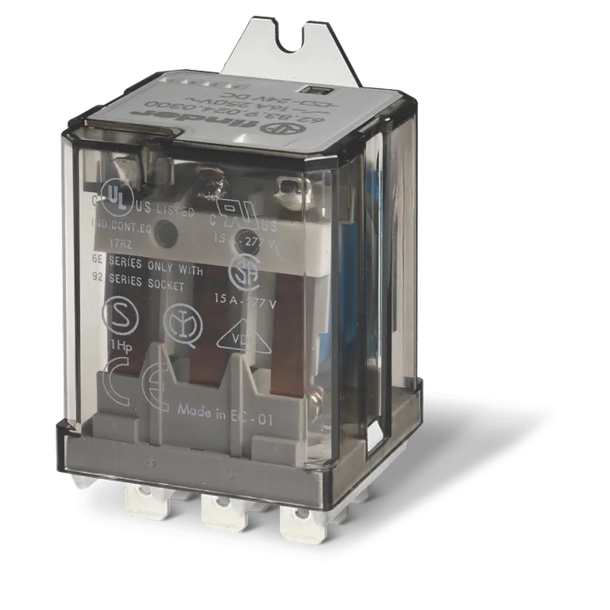 628382300000 - Power electromechanical relay; Installation in the tips of Faston 250 (6.3x0.8mm); 3CO 16A; AGCDO contacts; Coil 230V AC; degree of protection of RTI; mounted flange; Options: No - Finder - Power electromechanical relay; Installation in the tips of Faston 250 (6.3x0.8mm); 3CO 16A; AGCDO contacts; Coil 230V AC; degree of protection of RTI; mounted flange; Options: No - Finder - 0