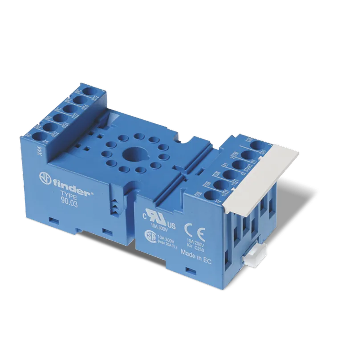 9003SMA - Socket with screw terminals (with clamping cage) for relay 60.13, timer 88.02; Modules are used 86.00, 86.30, 99.02; Included Metal Clip 090.33; Version: Blue - Finder - Socket with screw terminals (with clamping cage) for relay 60.13, timer 88.02; Modules are used 86.00, 86.30, 99.02; Included Metal Clip 090.33; Version: Blue - Finder - 0