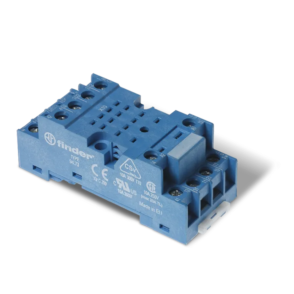 9473SMA - Socket with screw terminals (under the washer) for relay 55.33, timer 85.03; Modules 99.01 are used; Included metal clip 094.71; Version: Blue - Finder - Socket with screw terminals (under the washer) for relay 55.33, timer 85.03; Modules 99.01 are used; Included metal clip 094.71; Version: Blue - Finder - 0